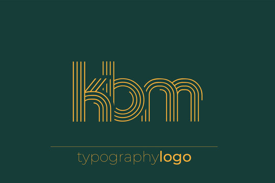 KBM modern geometric typography logo