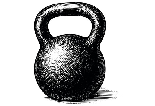 Detailed vintage engraving illustration of a kettlebell — stock vector.