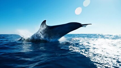 Dolphin Jumping Out of Water Ocean Wildlife, Marine Life