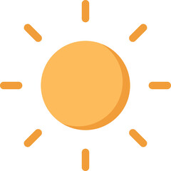 Stylized Sun Icon With Rays on Transparent Background Bright Orb Yellow Orange Glow Solar Energy Representation