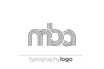 MBA modern geometric typography logo