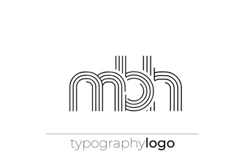 MBH modern geometric typography logo