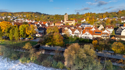 Village in Germany from above