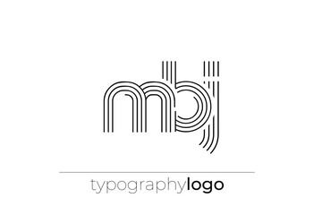 MBJ modern geometric typography logo