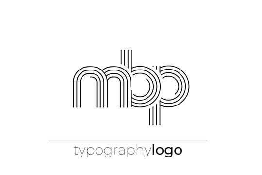 MBP modern geometric typography logo