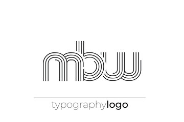 MBW modern geometric typography logo
