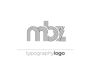 MBZ modern geometric typography logo