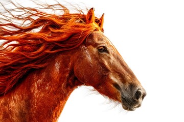 Red horse head on a neutral transparent background for designers, marketers. 2026. Popular illustration, object, symbol, texture, pattern, holiday.