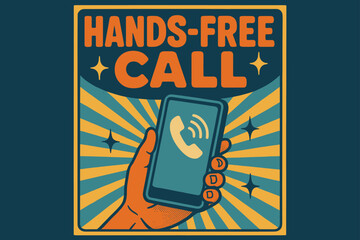 Fototapeta premium Retro Hands-Free Communication. Retro Poster ? 