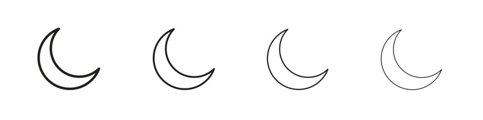 Moon icons. Editable stroke. Pixel perfect thin line icons. © Vipul