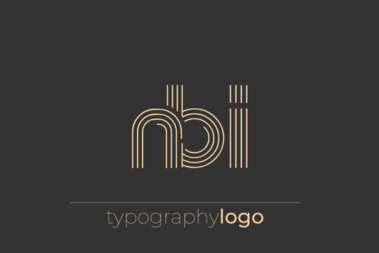 NBI modern geometric typography logo