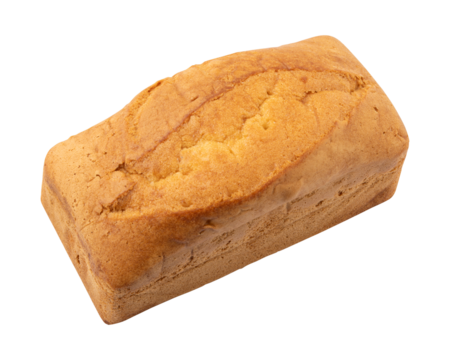 Sweet sliced pound cake isolated on transparent background