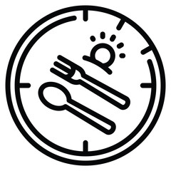 Lunch Icon Line Vector Illustration
