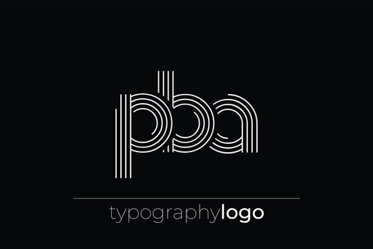 PBA modern geometric typography logo