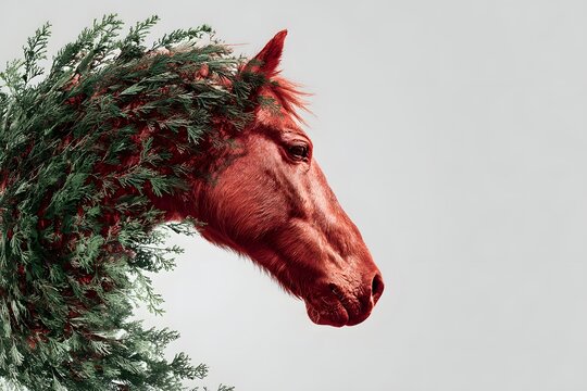 Horse head on a neutral transparent background for designers, marketers. 2026. Popular illustration, object, symbol, texture, pattern, holiday.