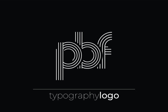 PBF modern geometric typography logo