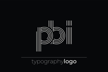 Obraz premium PBI modern geometric typography logo