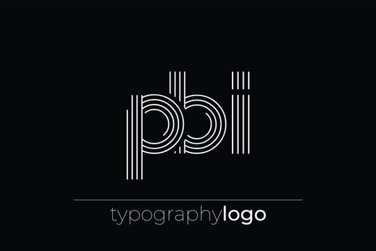 PBI modern geometric typography logo