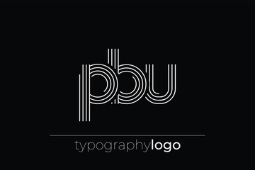 PBU modern geometric typography logo