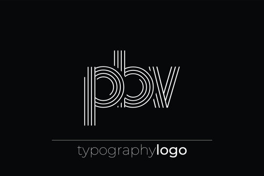 PBV modern geometric typography logo