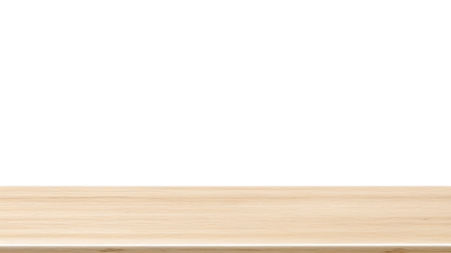 Light brown wood table surface isolated on transparent background, featuring a clean natural grain texture, ideal for product display, mockups, design templates, and minimalist branding. - Powered by Adobe
