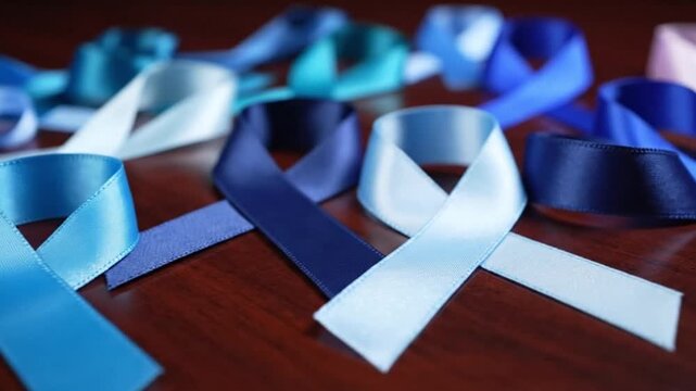 Blue Awareness Ribbons