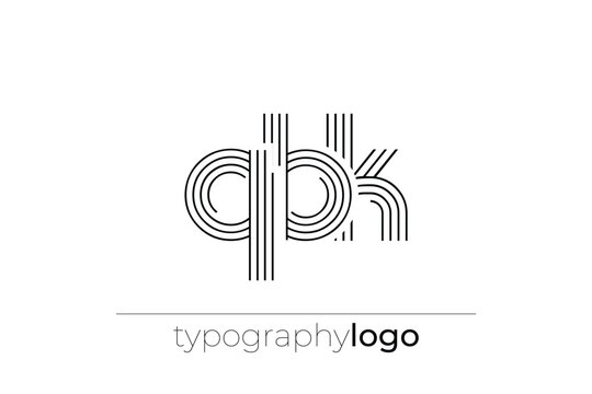 QBK modern geometric typography logo