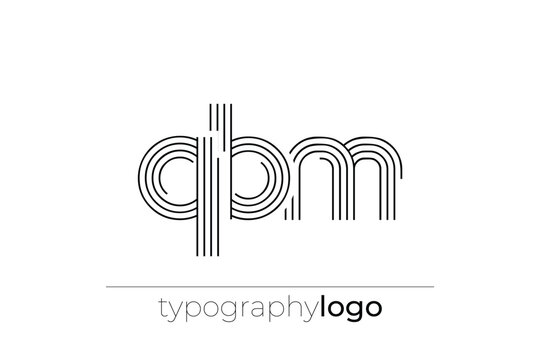 QBM modern geometric typography logo