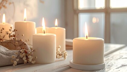 Lit Candles Glowing Warmly on Haft-Seen Table
