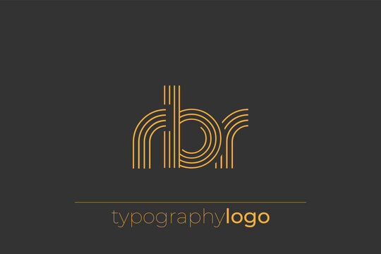 RBR modern geometric typography logo