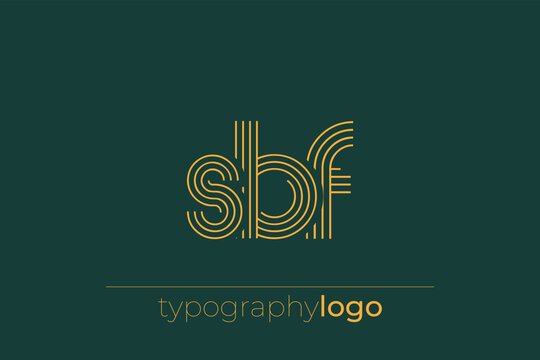 SBF modern geometric typography logo