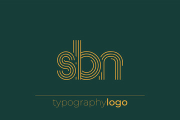 SBN modern geometric typography logo © Mahamud