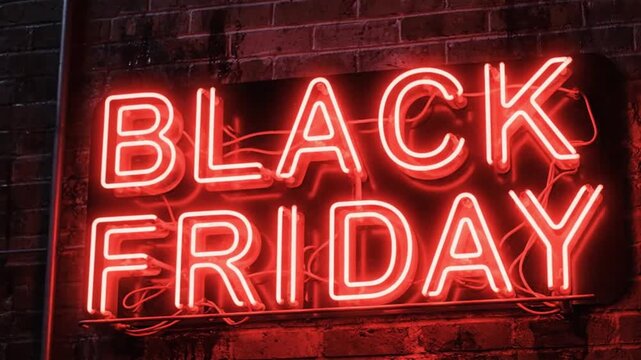Flickering Neon Black Friday Sign