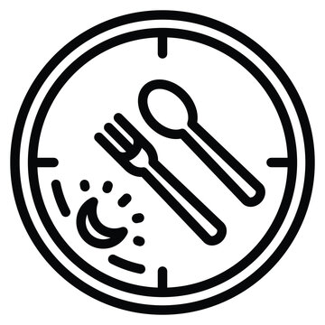 Dinner Icon Line Vector Illustration