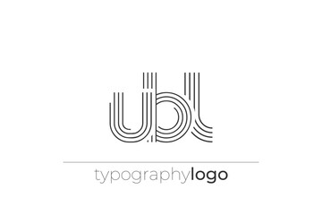 UBL modern geometric typography logo
