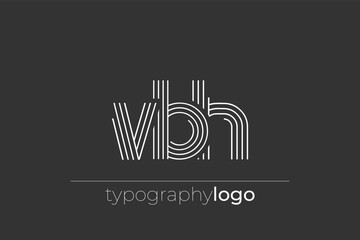 VBH modern geometric typography logo