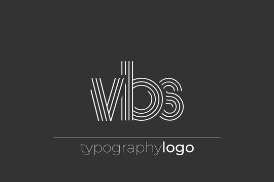 VBS modern geometric typography logo
