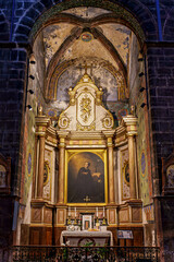 Fototapeta premium Interior of historic Saint Pierre church in Prades in Languedoc-Roussillon, France.