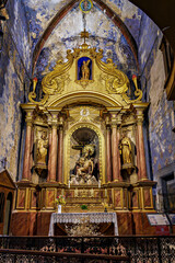 Fototapeta premium Interior of historic Saint Pierre church in Prades in Languedoc-Roussillon, France.