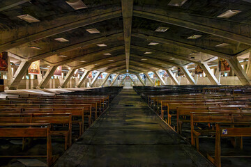 Fototapeta premium Interior of the Basilica of Saint Pius X in Lourdes, France
