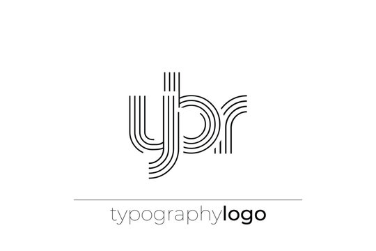 YBR modern geometric typography logo