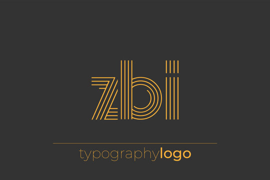 ZBI modern geometric typography logo