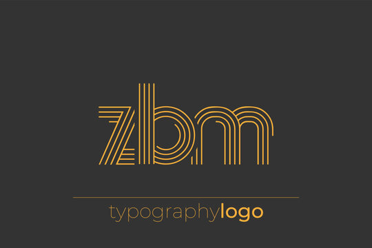 ZBM modern geometric typography logo