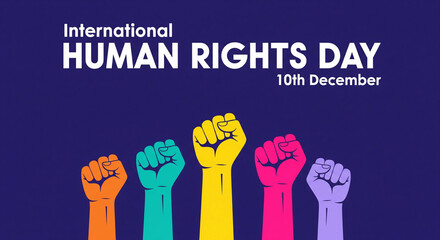 Vibrant International Human Rights Day design for impactful social media campaigns and educational materials, showcasing unity and empowerment on December 10th