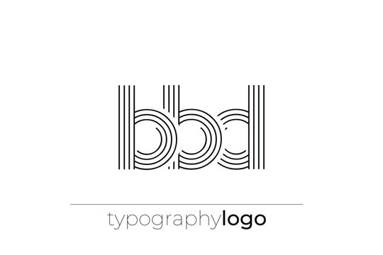 BBD modern geometric typography logo