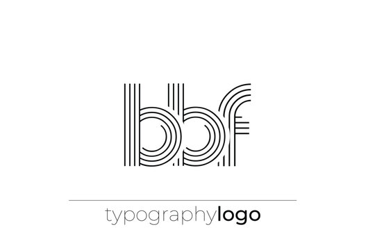 BBF modern geometric typography logo