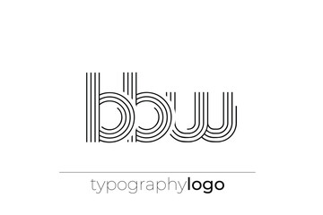 BBW modern geometric typography logo