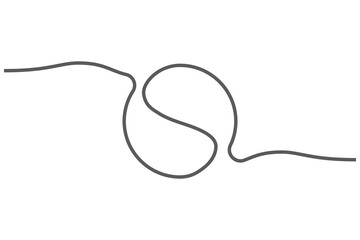 Continuous Line Baseball Softball. Sporty artwork, isolated on white background