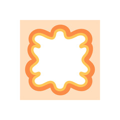 Groovy wavy rectangle with scallop border outline creates a retro funky frame. Graphic shape and y2k background suggest a modern and playful look, great as bold accent or frame element.