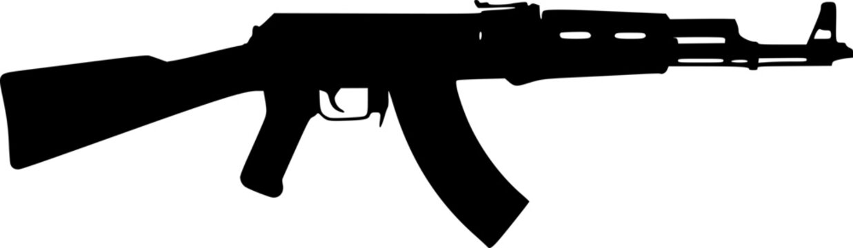 ak47 silhouette illustration on white background
